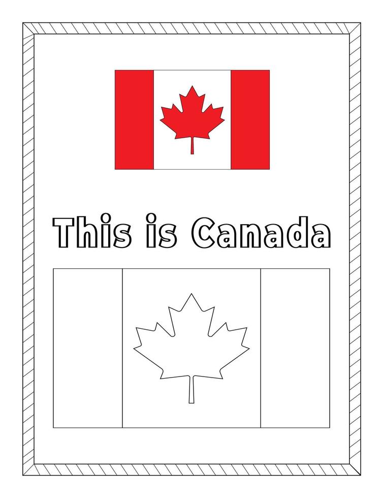 Canada National Flag coloring page vector
