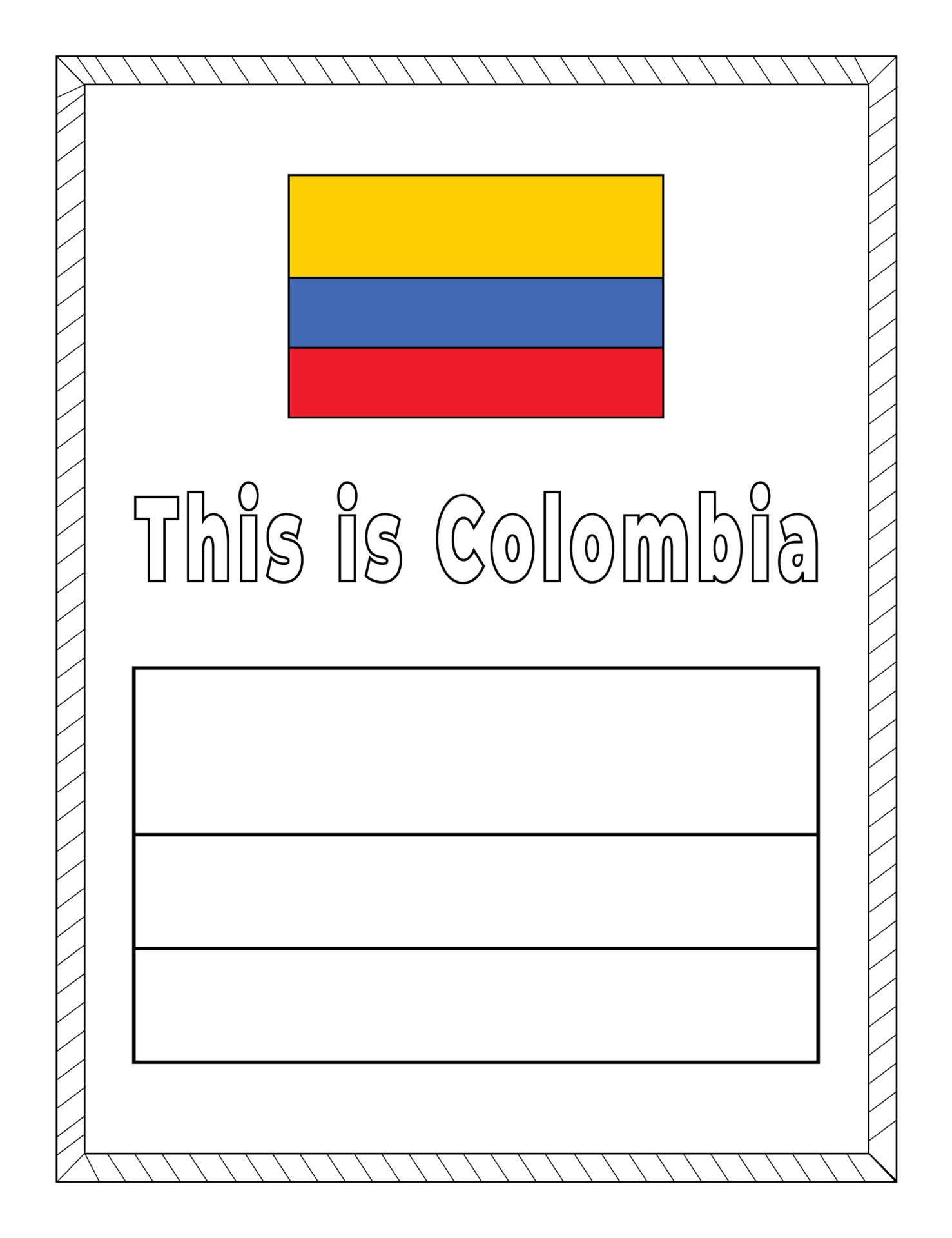 Colombia National Flag Coloring Page 16546012 Vector Art At Vecteezy