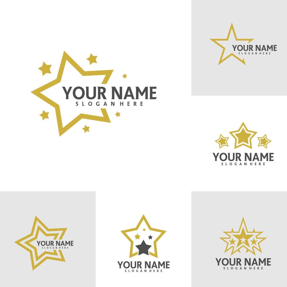 Set of Star logo template, Star logo design vector