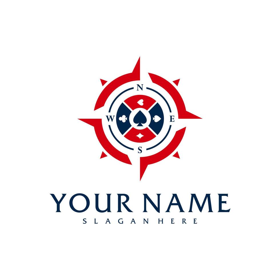 Compass Poker logo vector template, Creative Poker logo design concepts