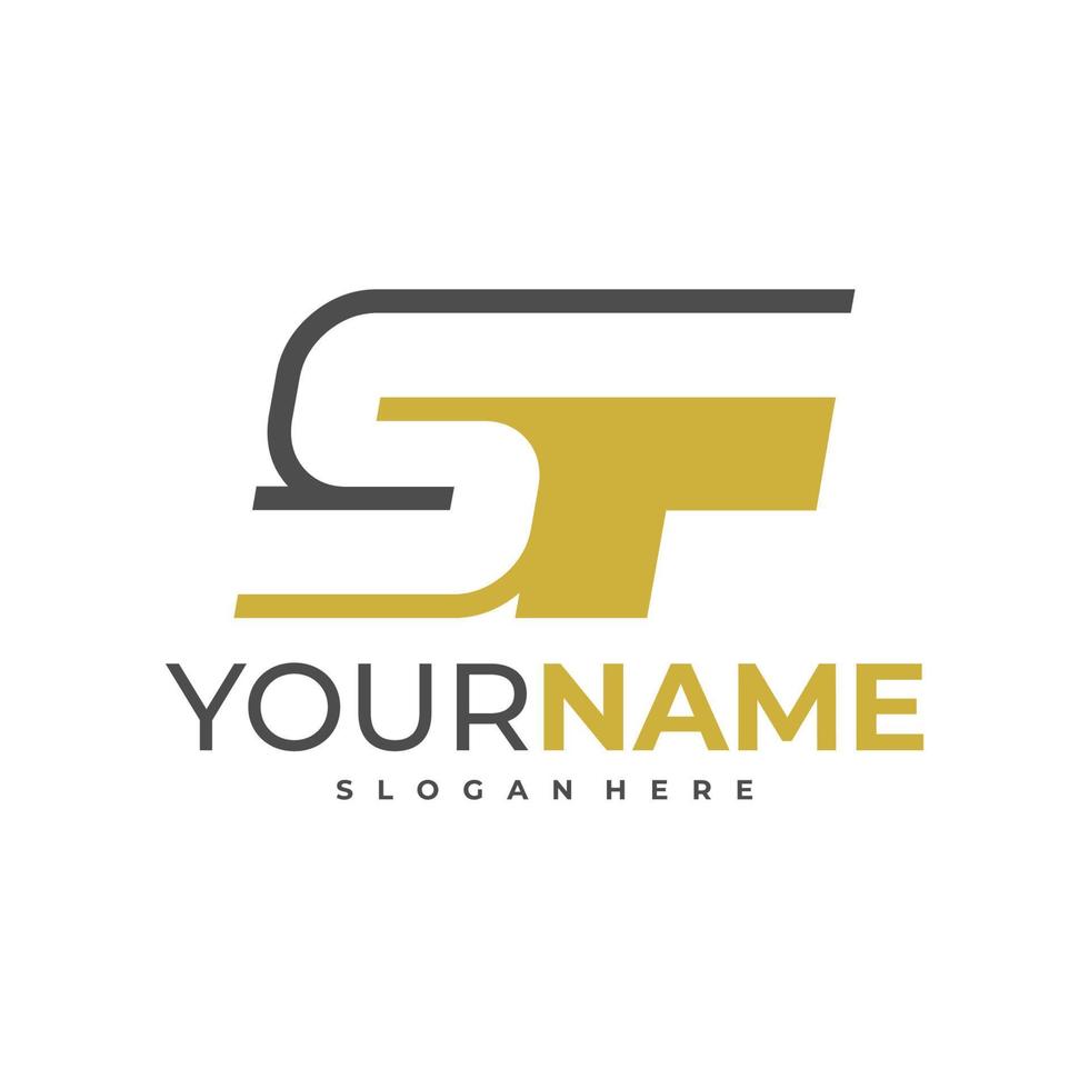 SF Letter logo template, Initial SF logo design vector