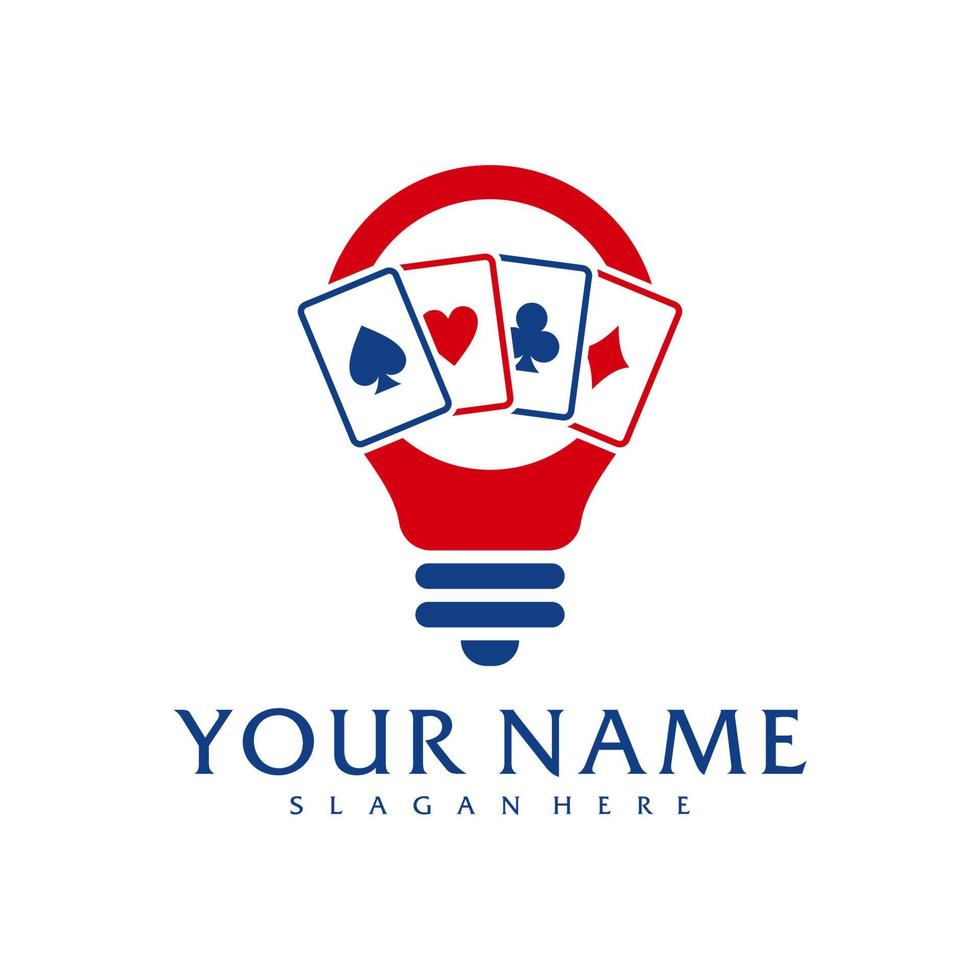 Bulb Poker logo vector template, Creative Poker logo design concepts