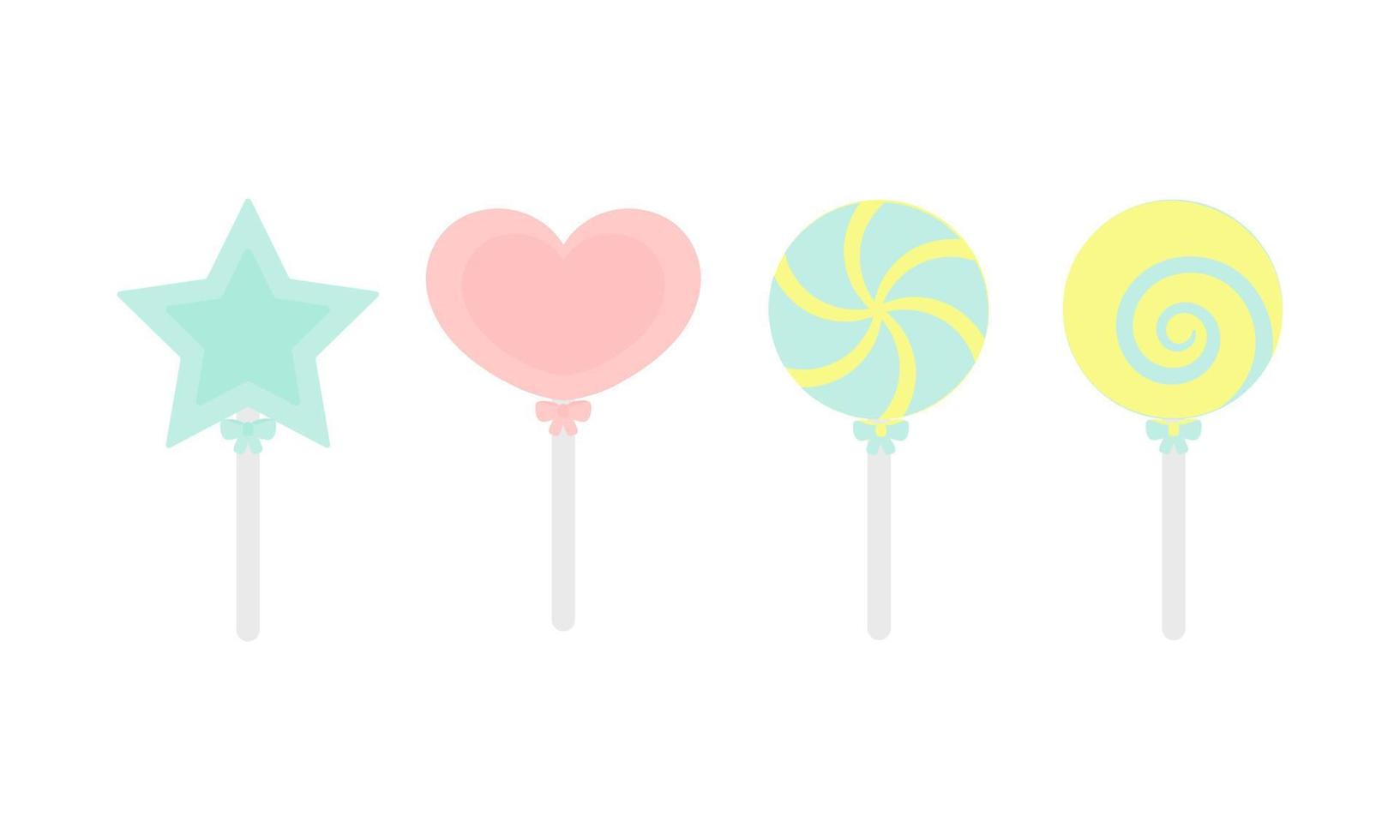set of illustrations of lollipops vector