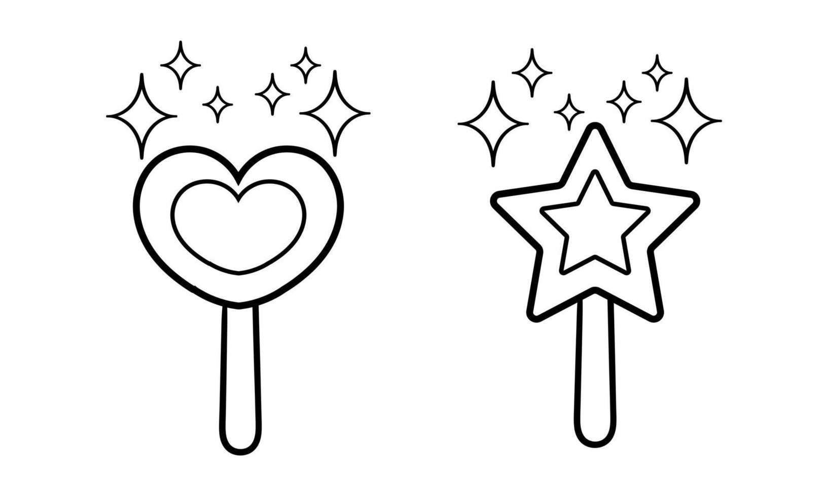 hand drawn magic wand shaped heart and star 2 16546924 Vector Art at