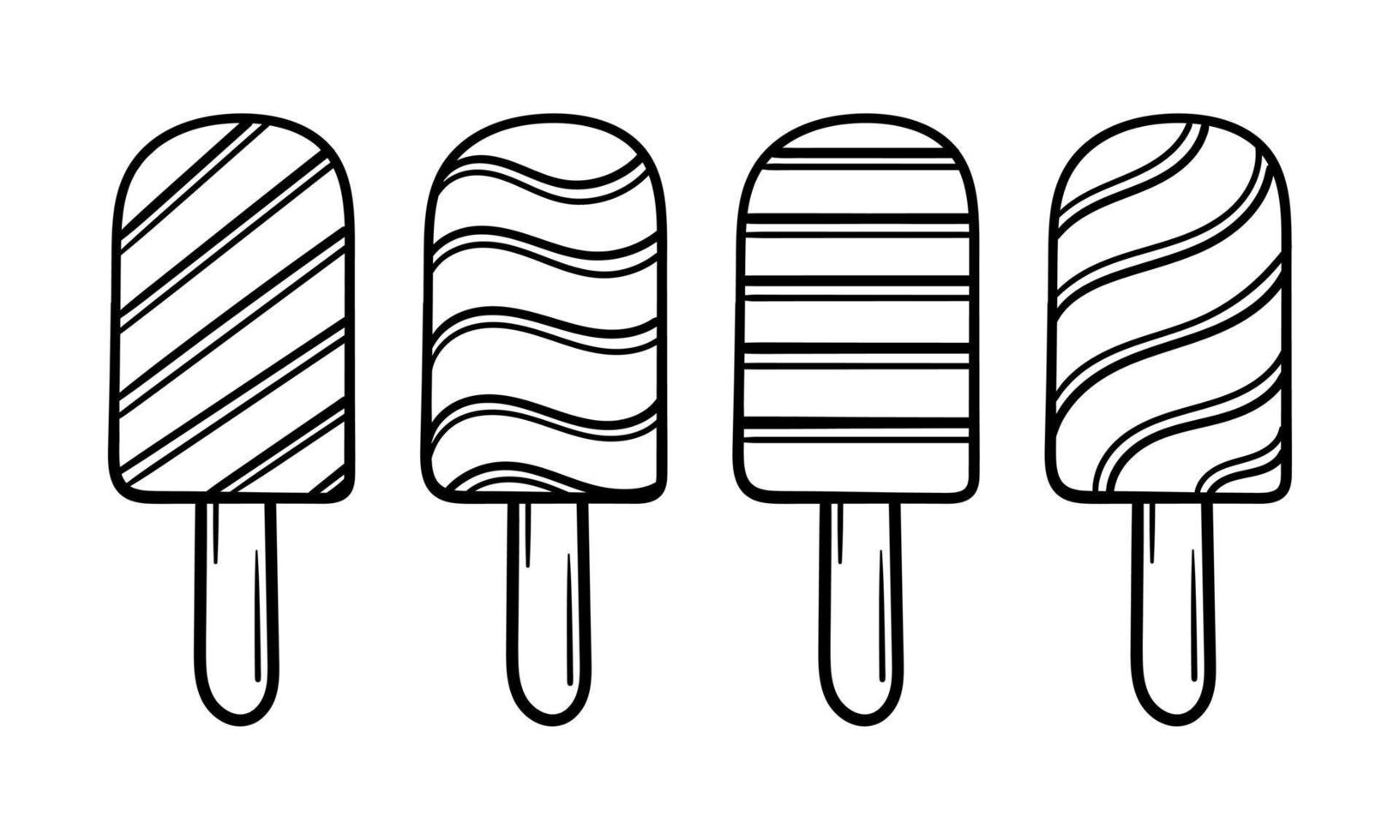 colección de helados dibujados a mano vector