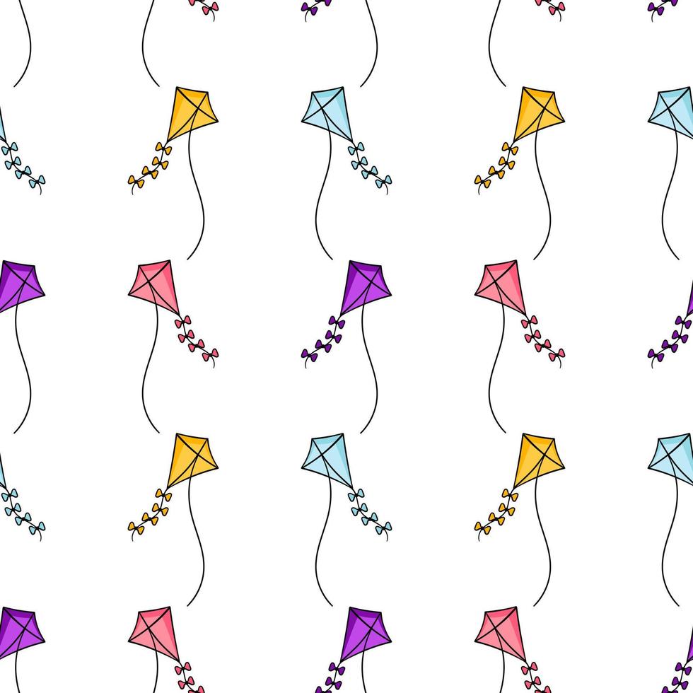 seamless pattern of colorful kites redesign vector