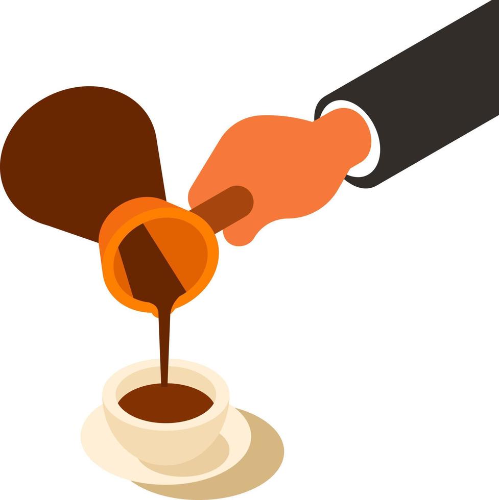 Hand holding a coffee drink vector