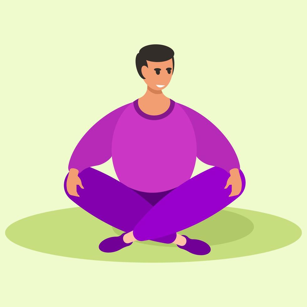 Man relaxing in a sitting position vector