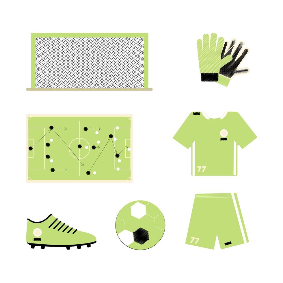 conjunto de jugador de fútbol vector