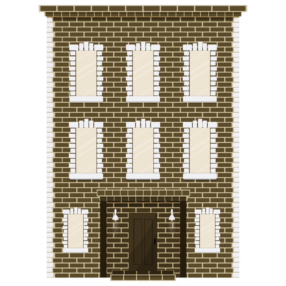 Brick city building vector