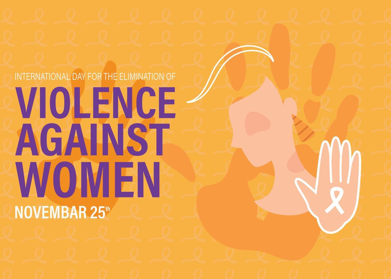 International Day for the Elimination of Violence Against Women. silhouette of human hand with the day. vector