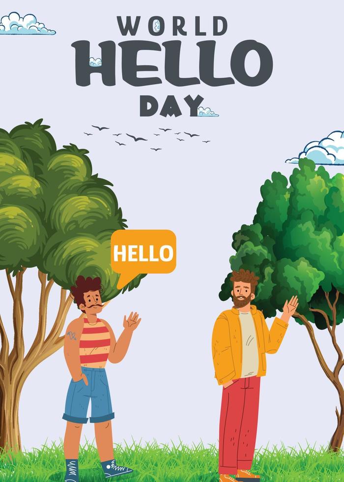 A beautiful poster or banner of world hello day. vector