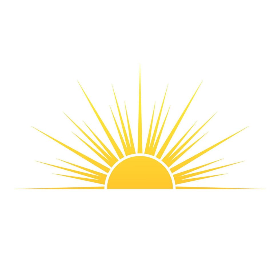 Half of the sun sunrise and sunset. Flat style. Vector illustration isolated on white background