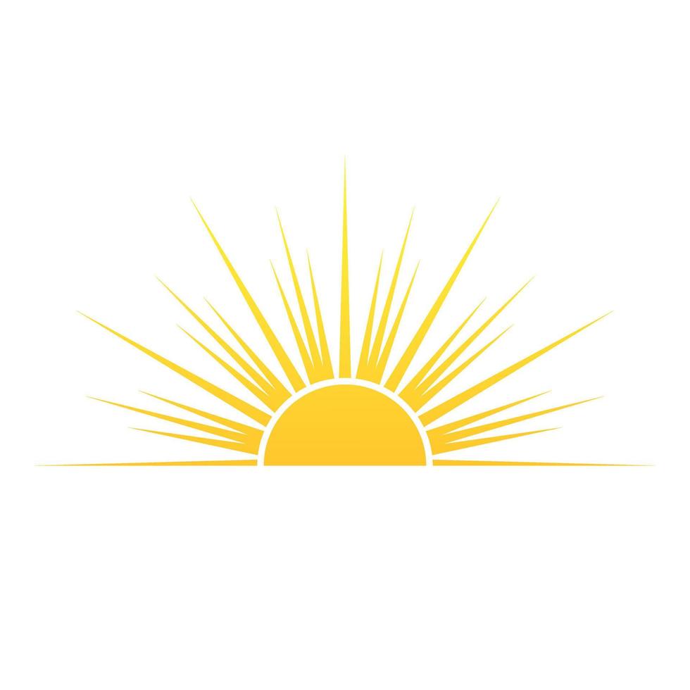 Half of the sun sunrise and sunset. Flat style. Vector illustration isolated on white background