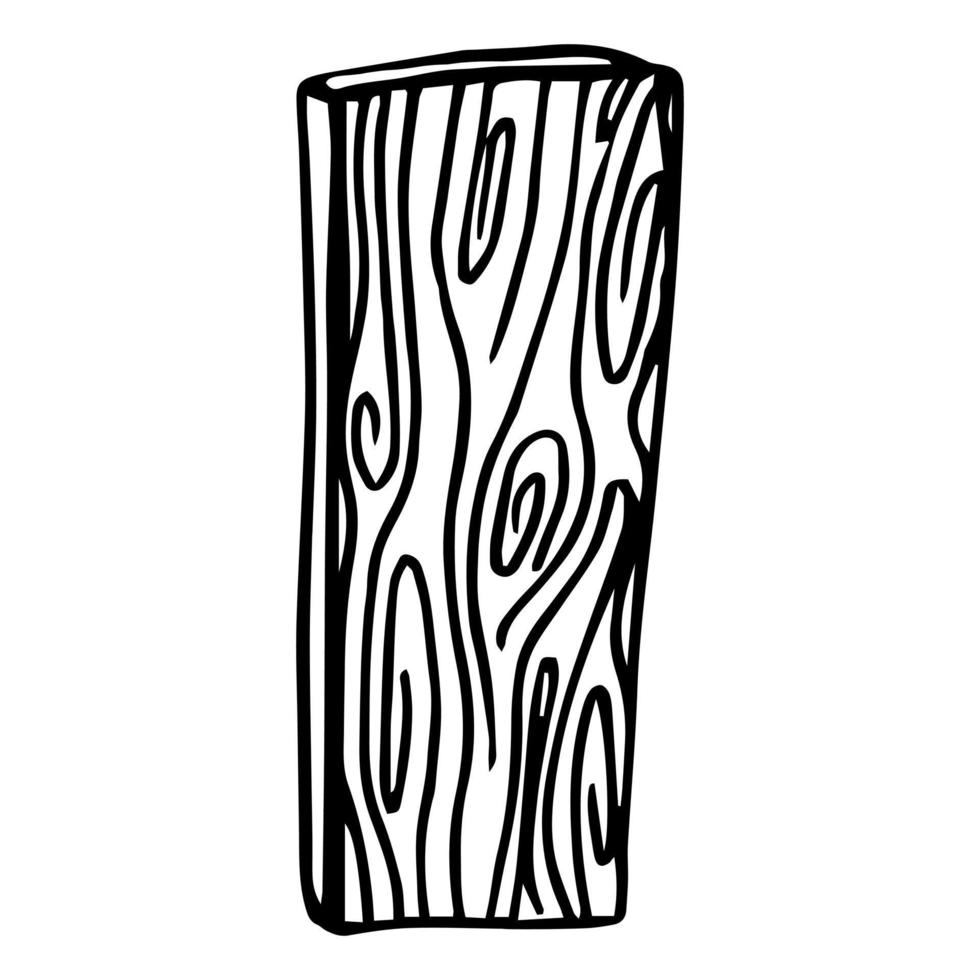 wooden board with texture details lineart vector illustration icon design template with doodle hand drawn style