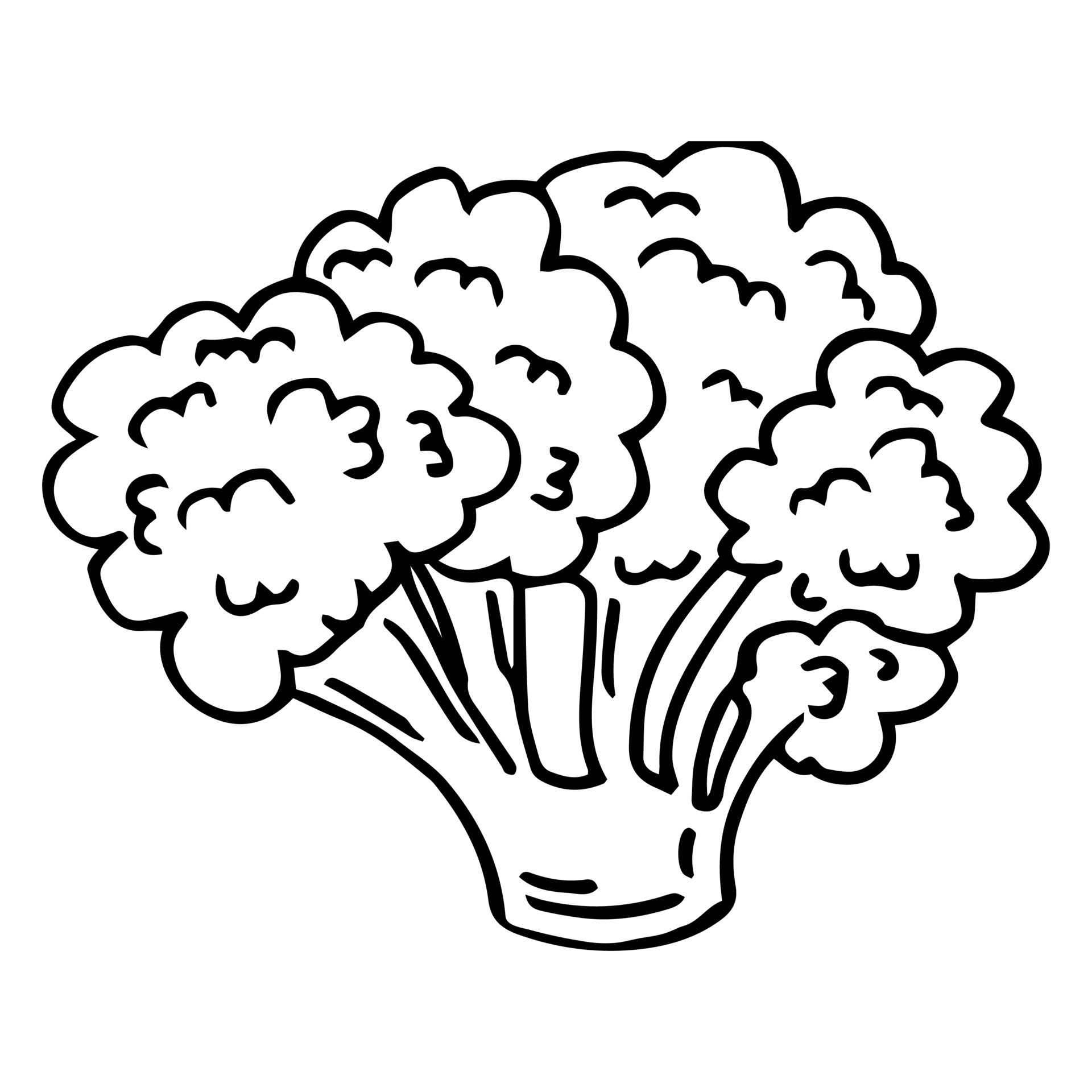 Broccoli Coloring Page for Kids 16547569 Vector Art at Vecteezy