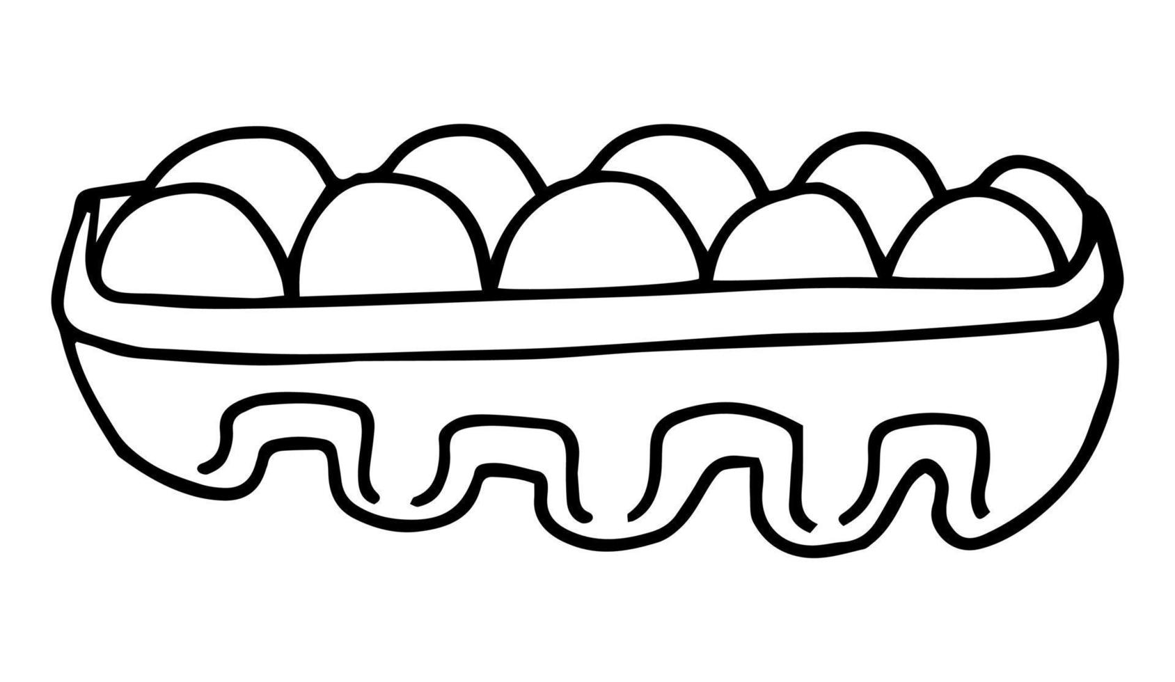 bandeja de huevos de gallina vector