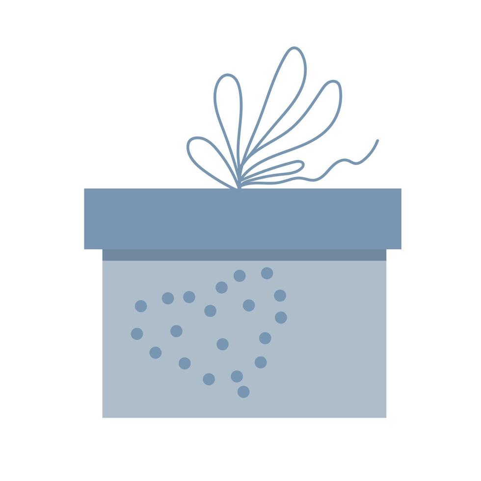 Gift box with a bow with a heart pattern for decoration in vector isolated on a white background