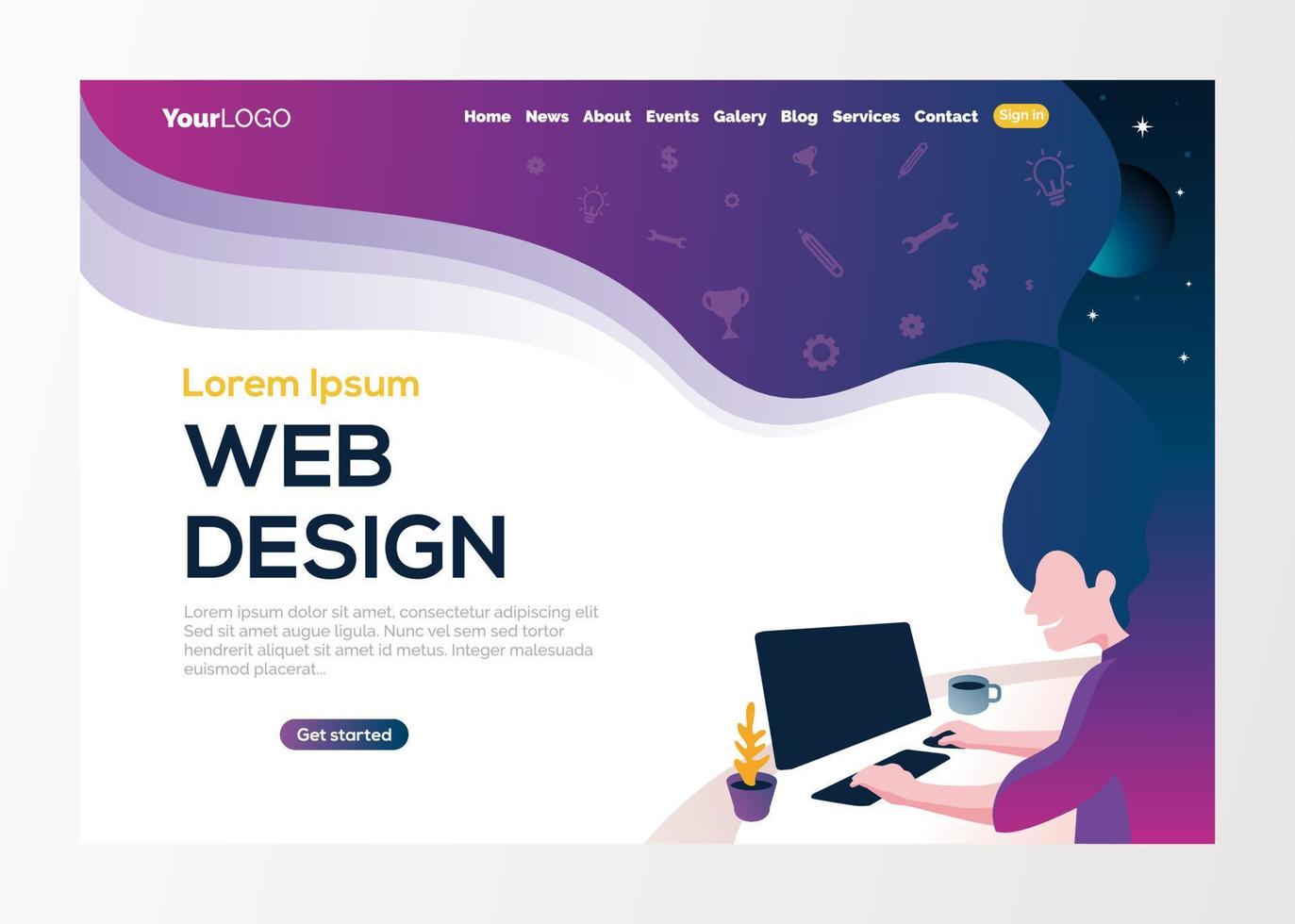 creative website template designs. Vector illustration concepts of web page design for website and mobile website .