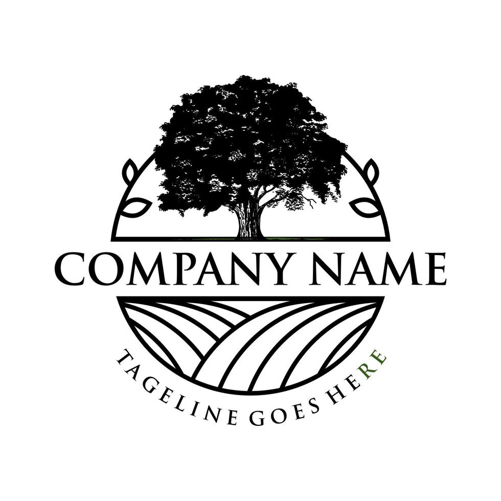 plantilla de vector de logotipo de árbol, elemento de diseño para logotipo, afiche, tarjeta, pancarta, emblema, camiseta. ilustración vectorial