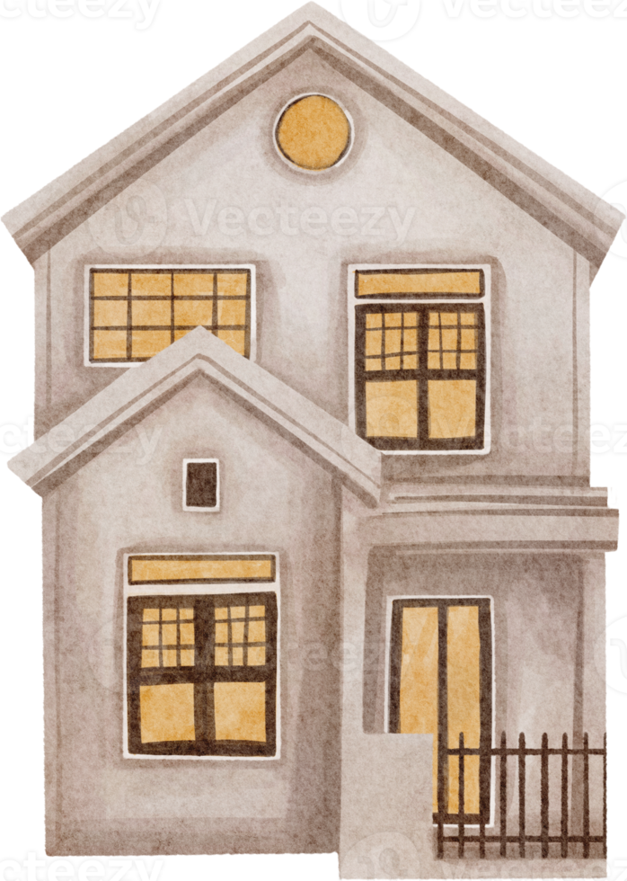 watercolor house illustration png