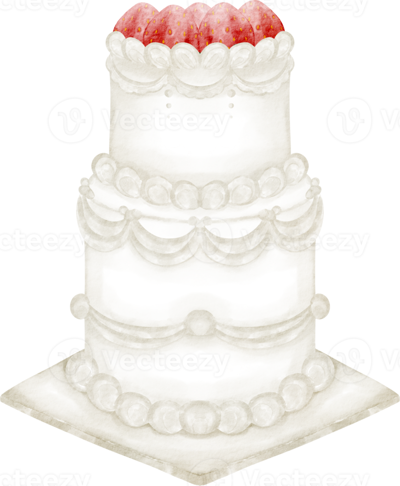 watercolor wedding cake png