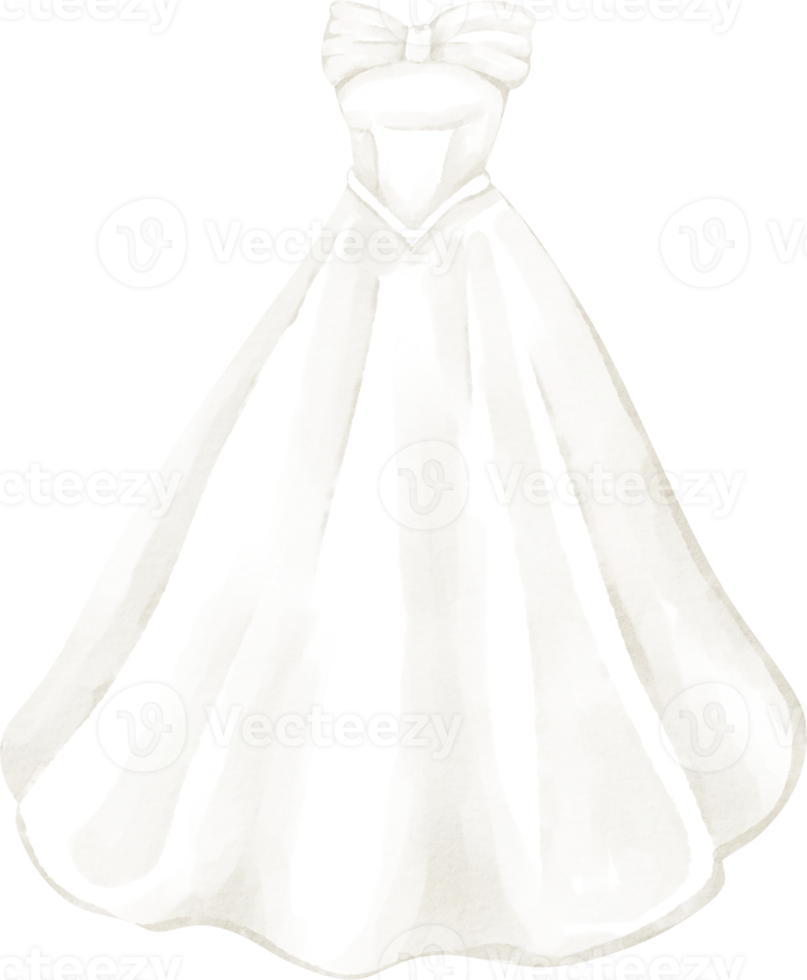 vestido de novia de acuarela png