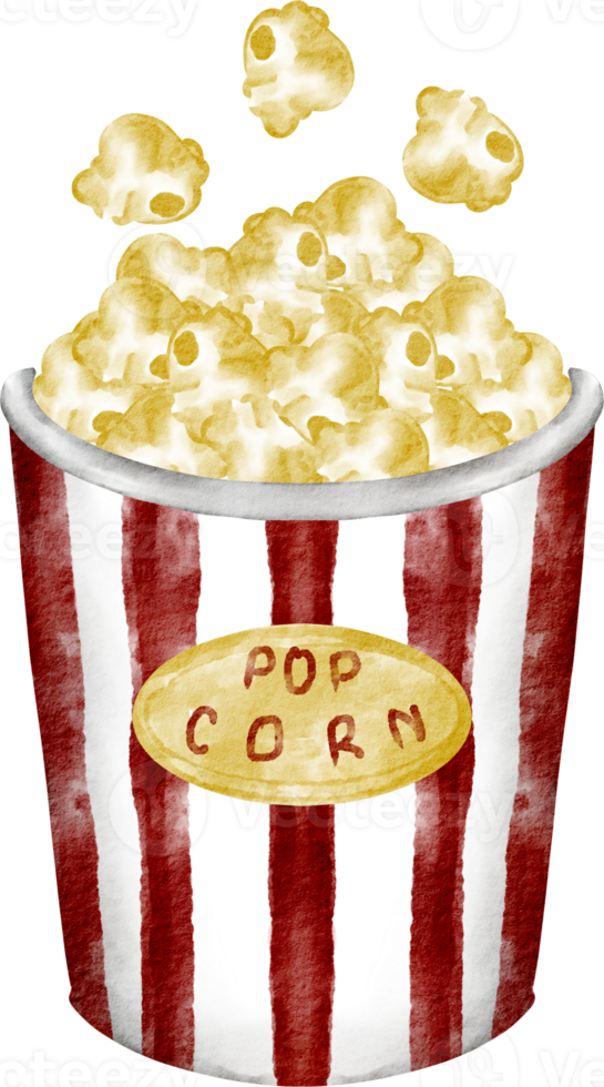 collation de pop-corn aquarelle png