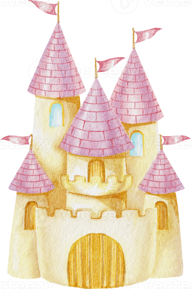 Aquarell Schloss kleine Prinzessin png