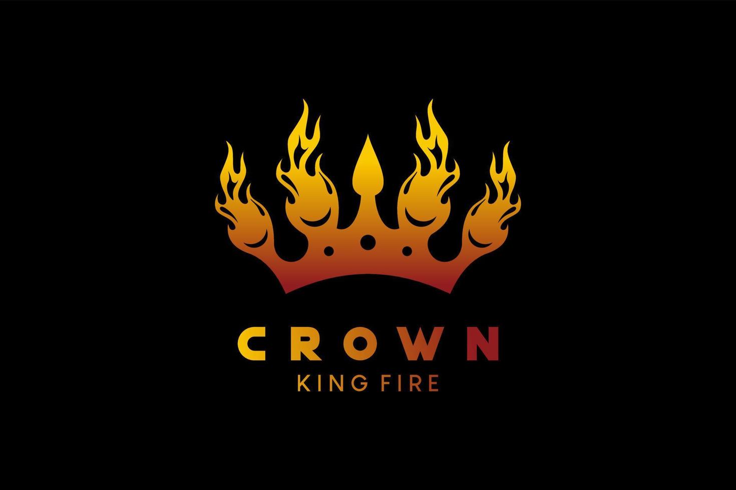 Ilustración de vector de diseño de logotipo de corona de fuego abstracto