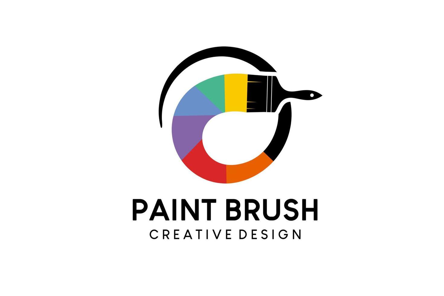 Paint brush logo design in creative abstract style vector