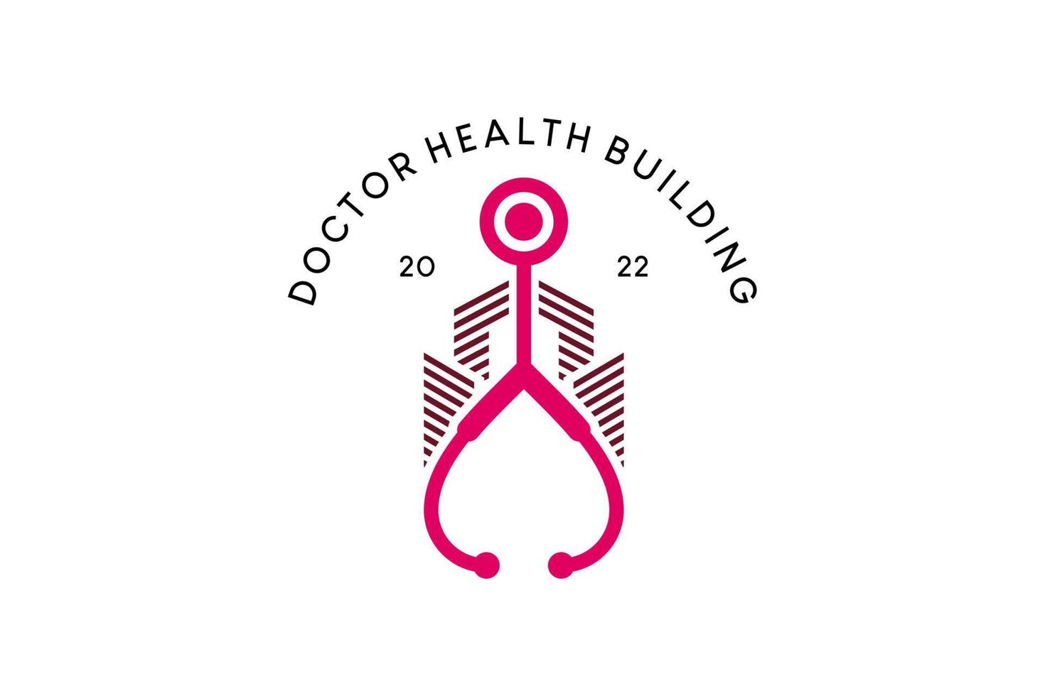 Doctor building or medical building logo design, vector illustration