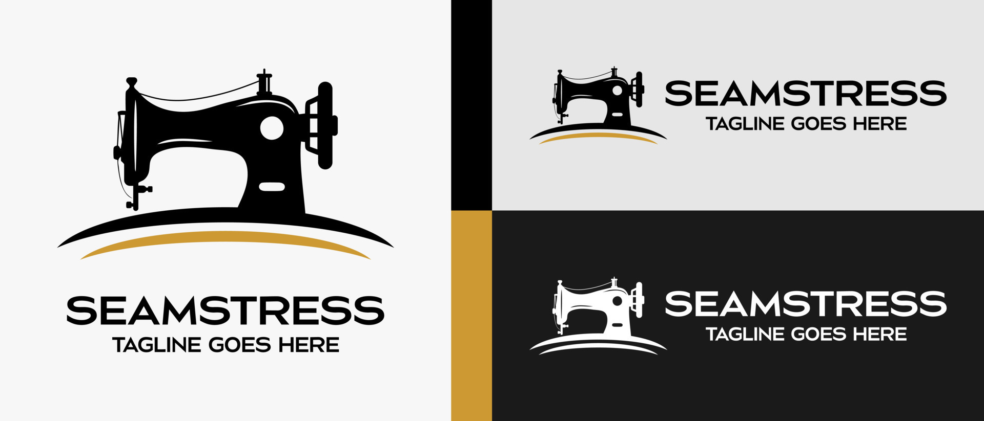 sewing machine in silhouette. logo design template for tailor shop