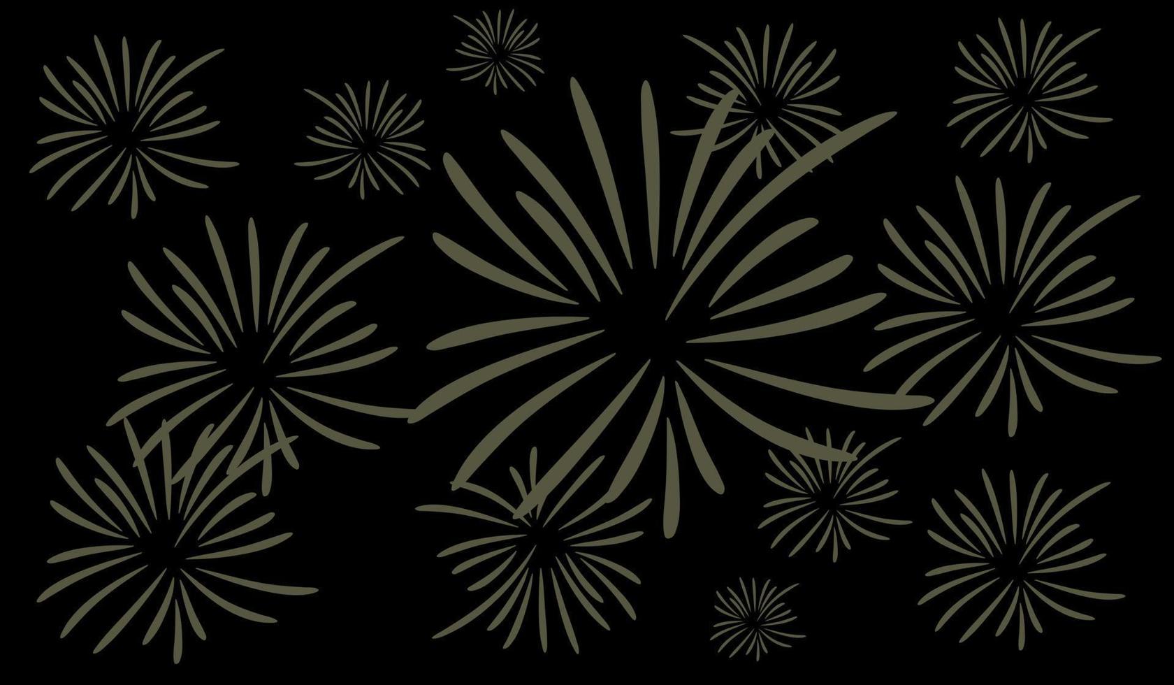 black abstract fireworks background, vector illustration