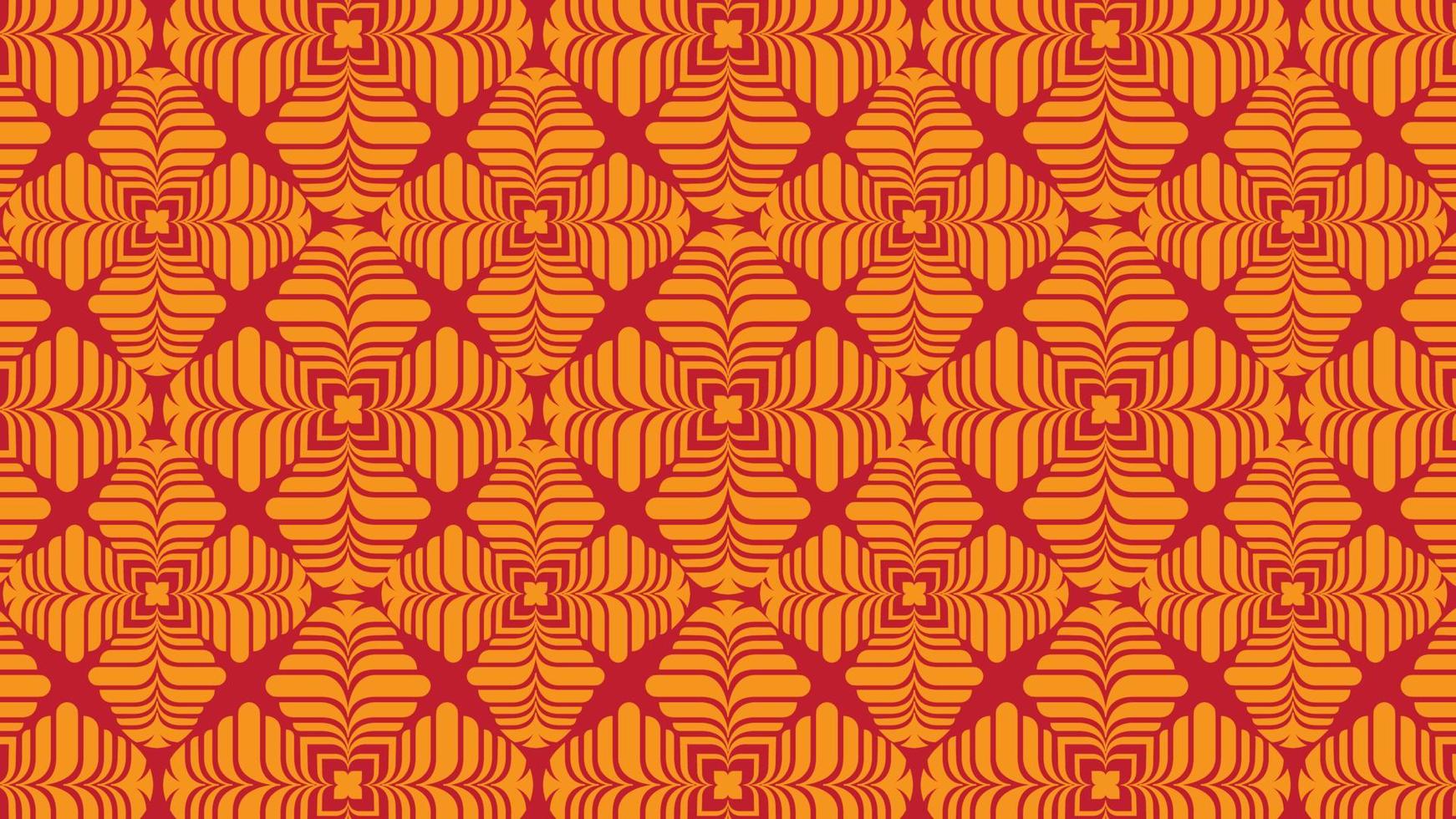 orange flowers pattern vector