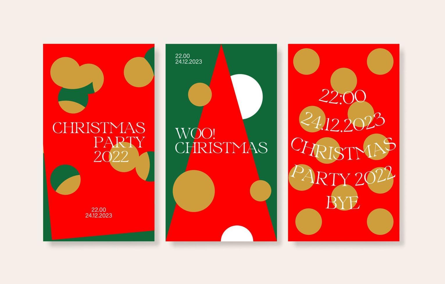 Merry Christmas and Happy New Year greeting cards set. Vector illustration concepts for background, greeting card, party invitation card, website banner, social media banner, marketing material.