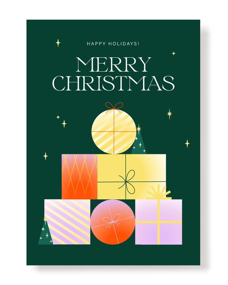 Merry Christmas and Happy New Year greeting card. Vector illustration concepts for background, greeting card, party invitation card, website banner, social media banner, marketing material.