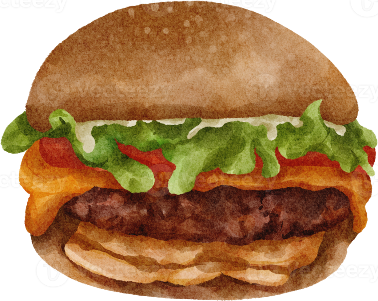 imágenes prediseñadas de hamburguesa acuarela png