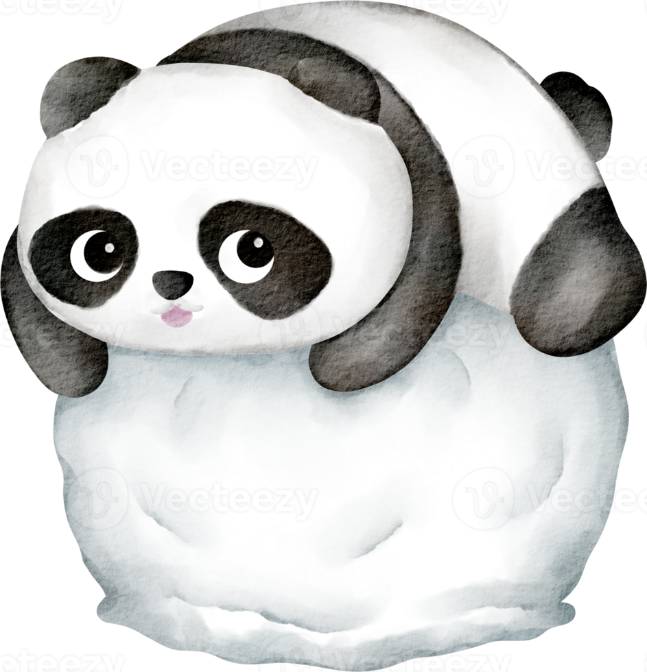 watercolor cute panda png