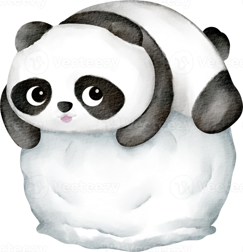 Aquarell süßer Panda png