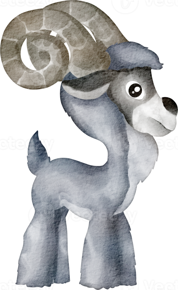 watercolor goat cute clip art png