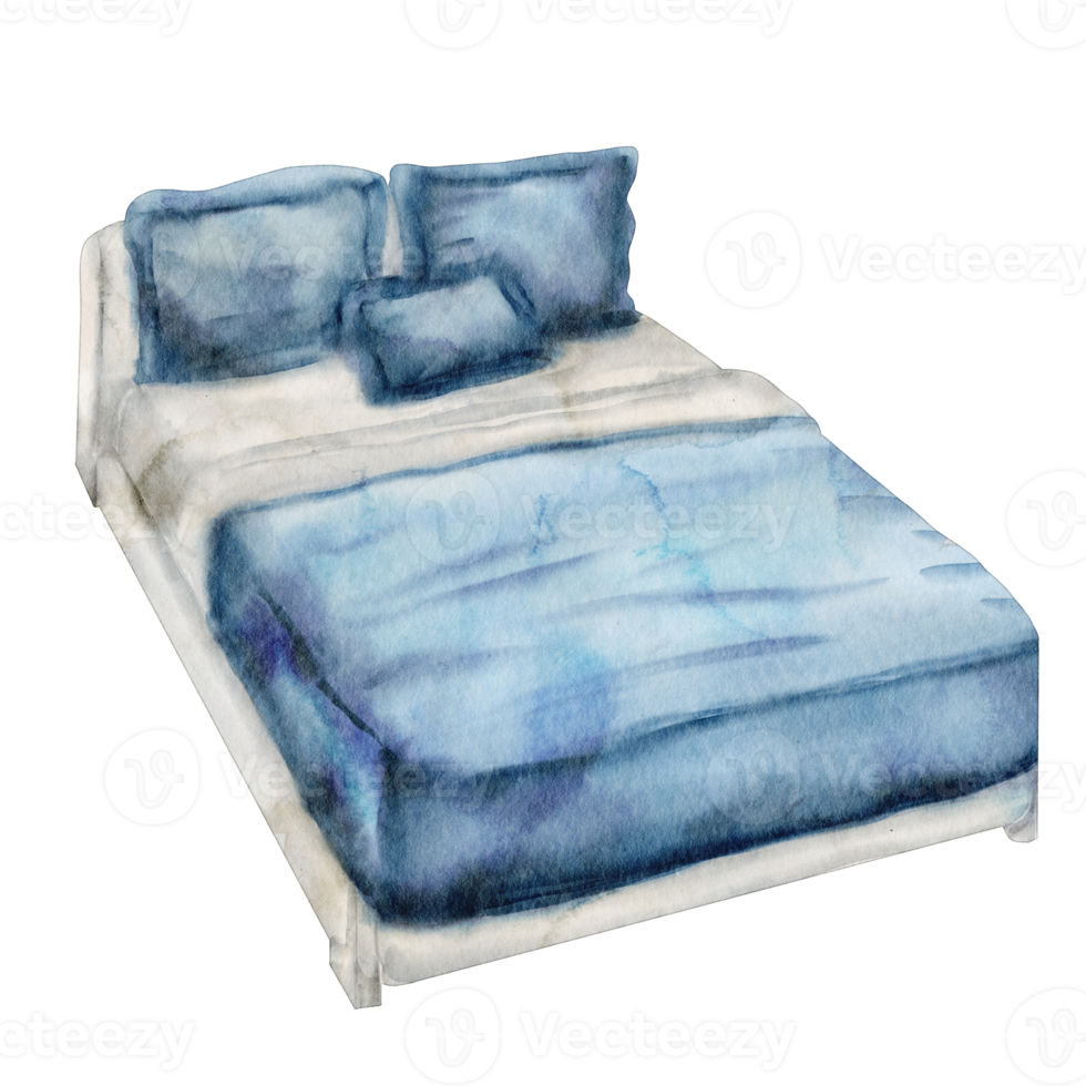 watercolor bed furniture png