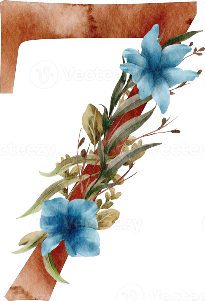 watercolor number seven png