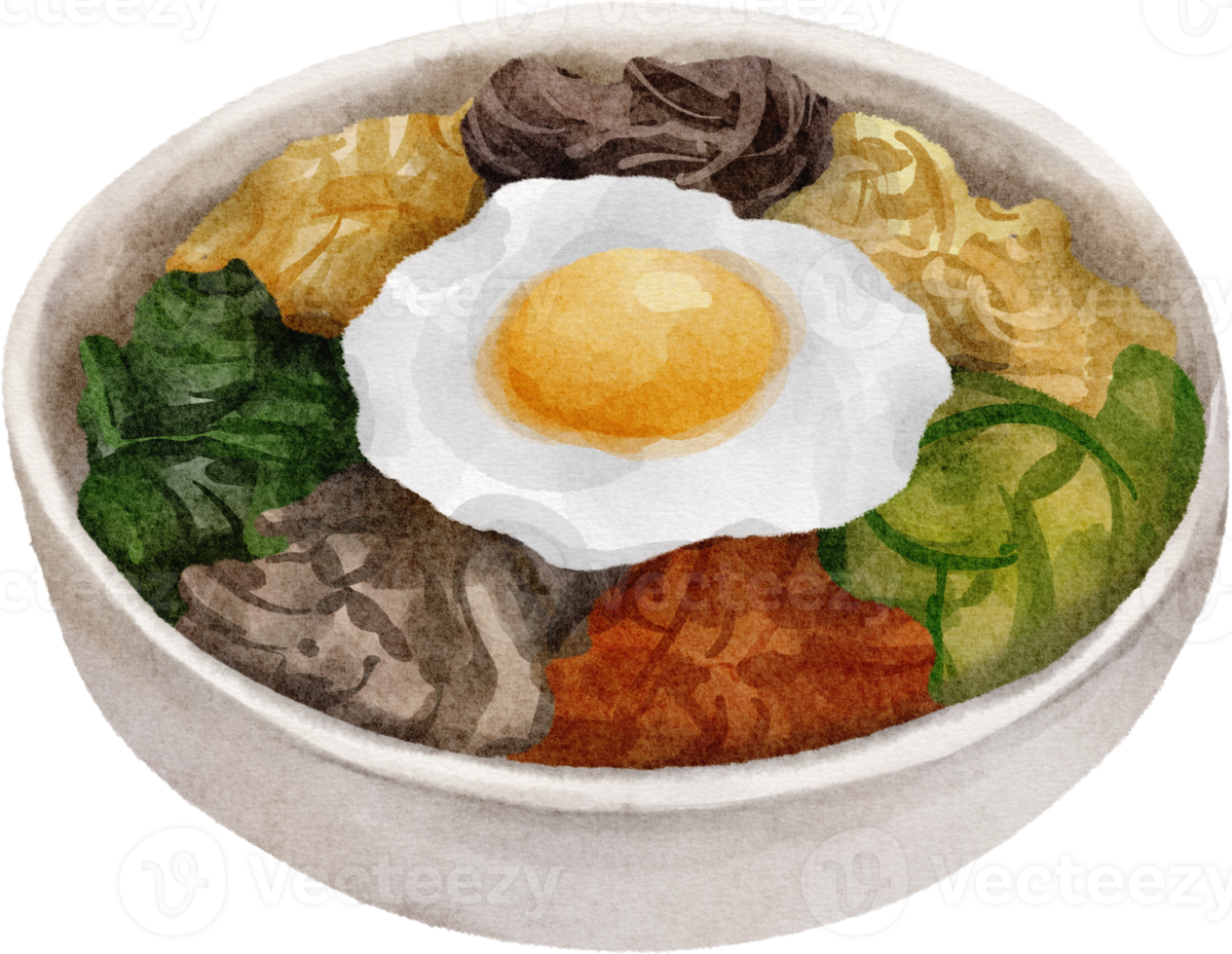 Aquarell koreanisches Essen png