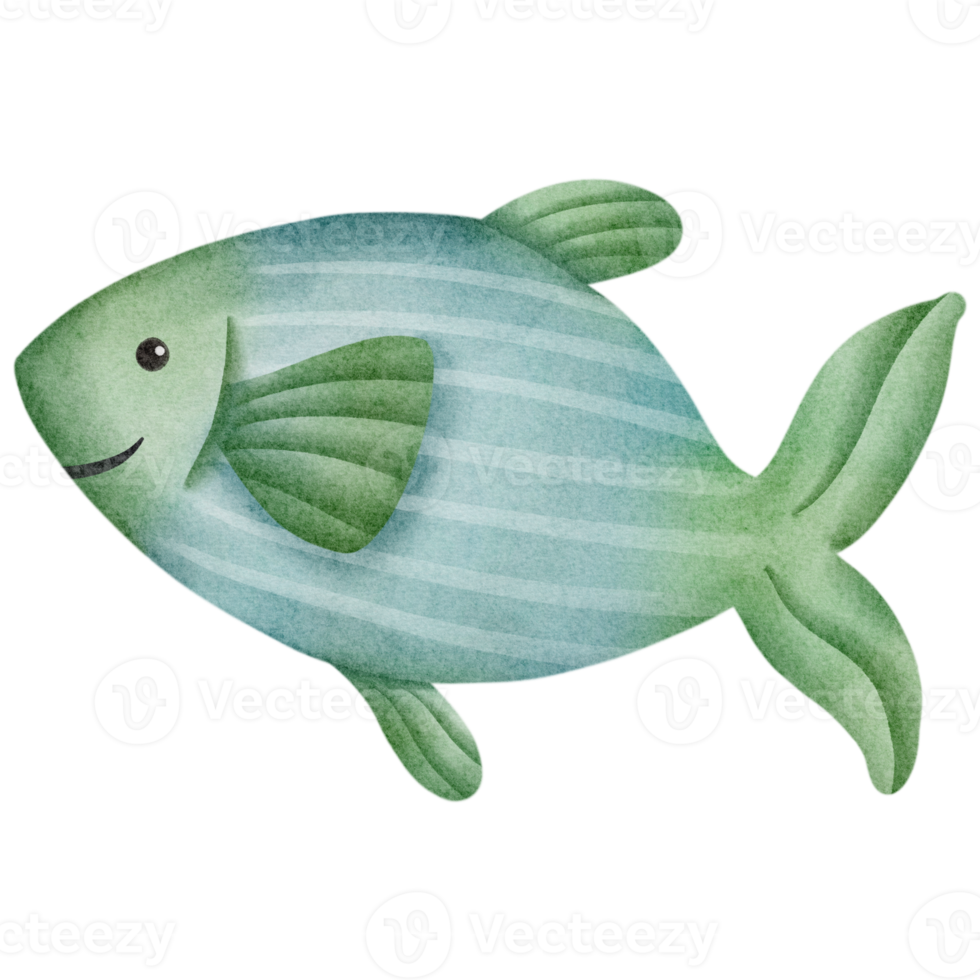 acquerello carino pesce png