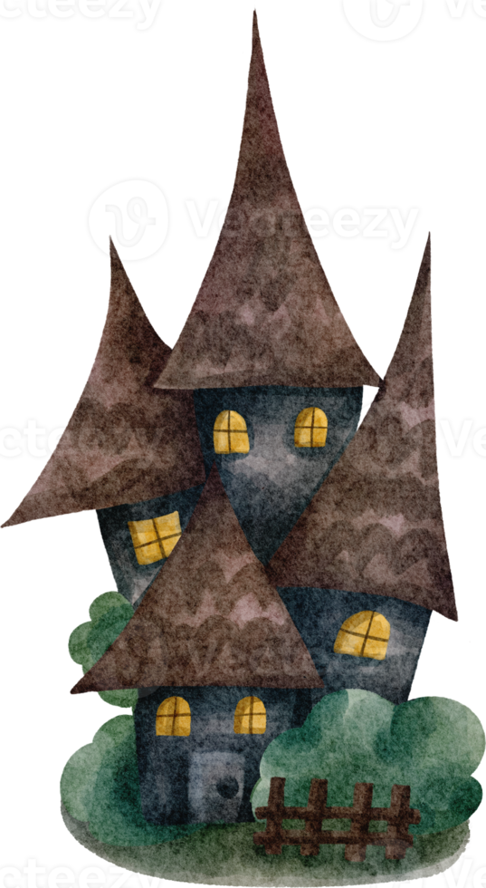 maison d'halloween aquarelle png