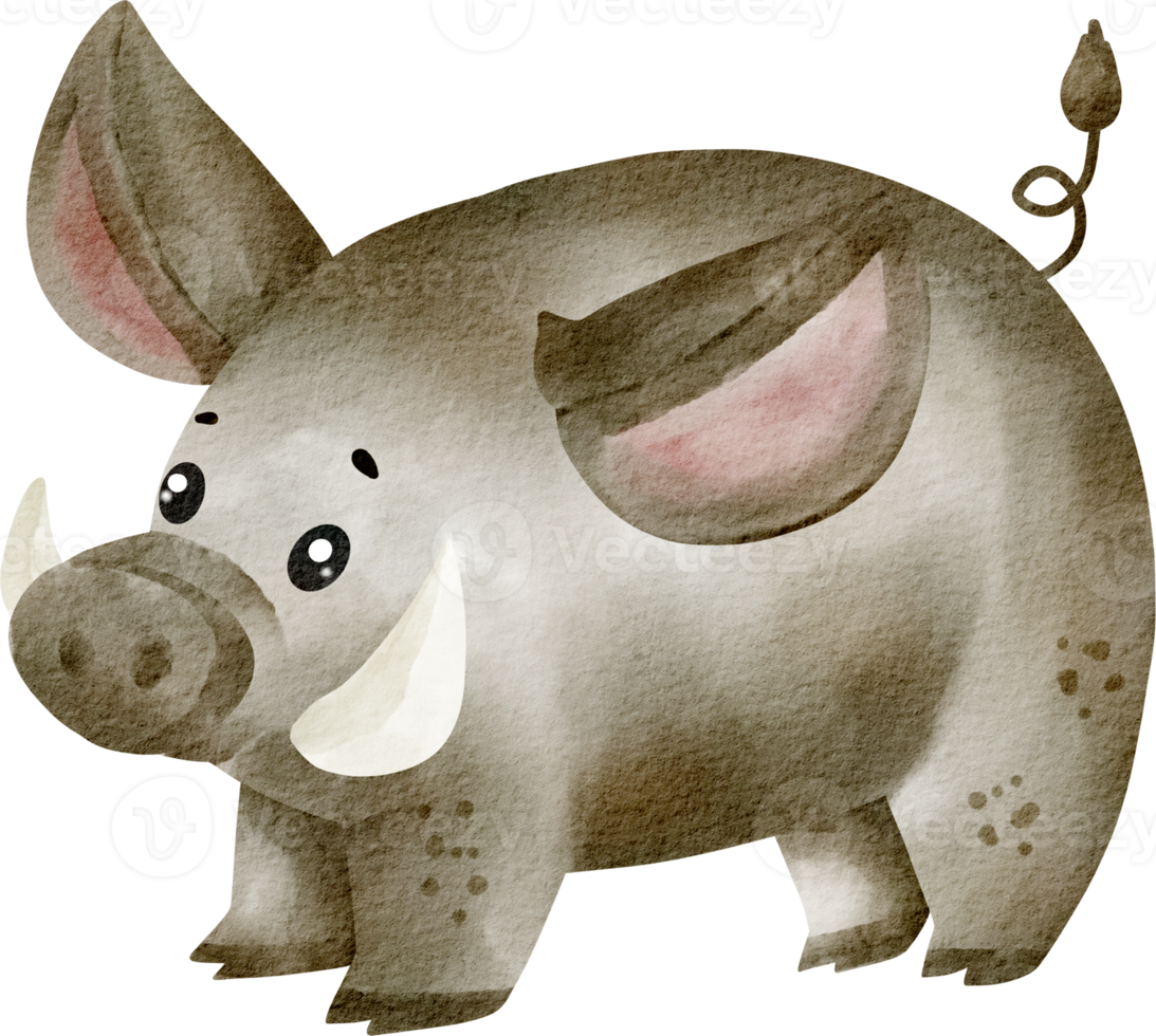 watercolor boar clip art png