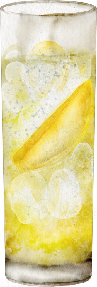 watercolor lemon soda png