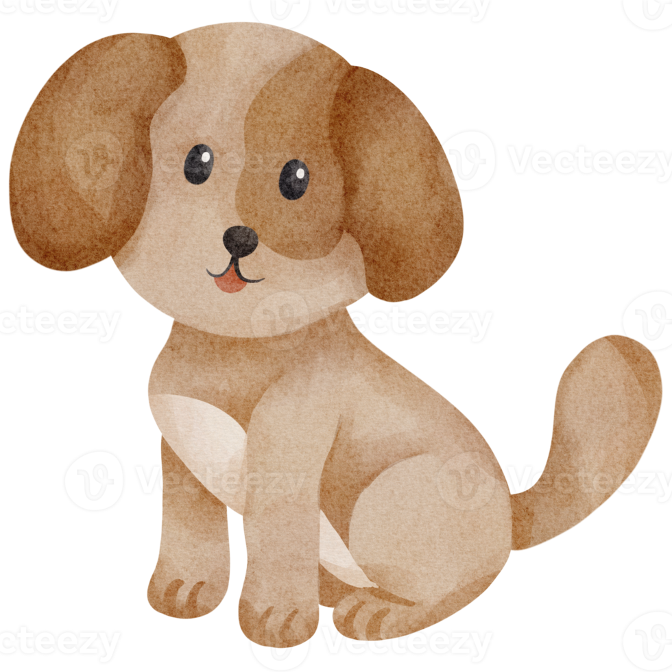 clipart de cachorro em aquarela png