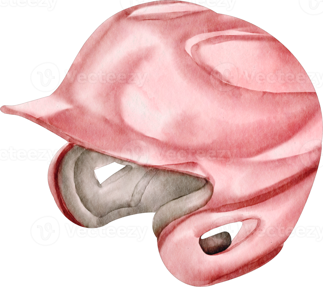 vattenfärg baseboll hjälm png